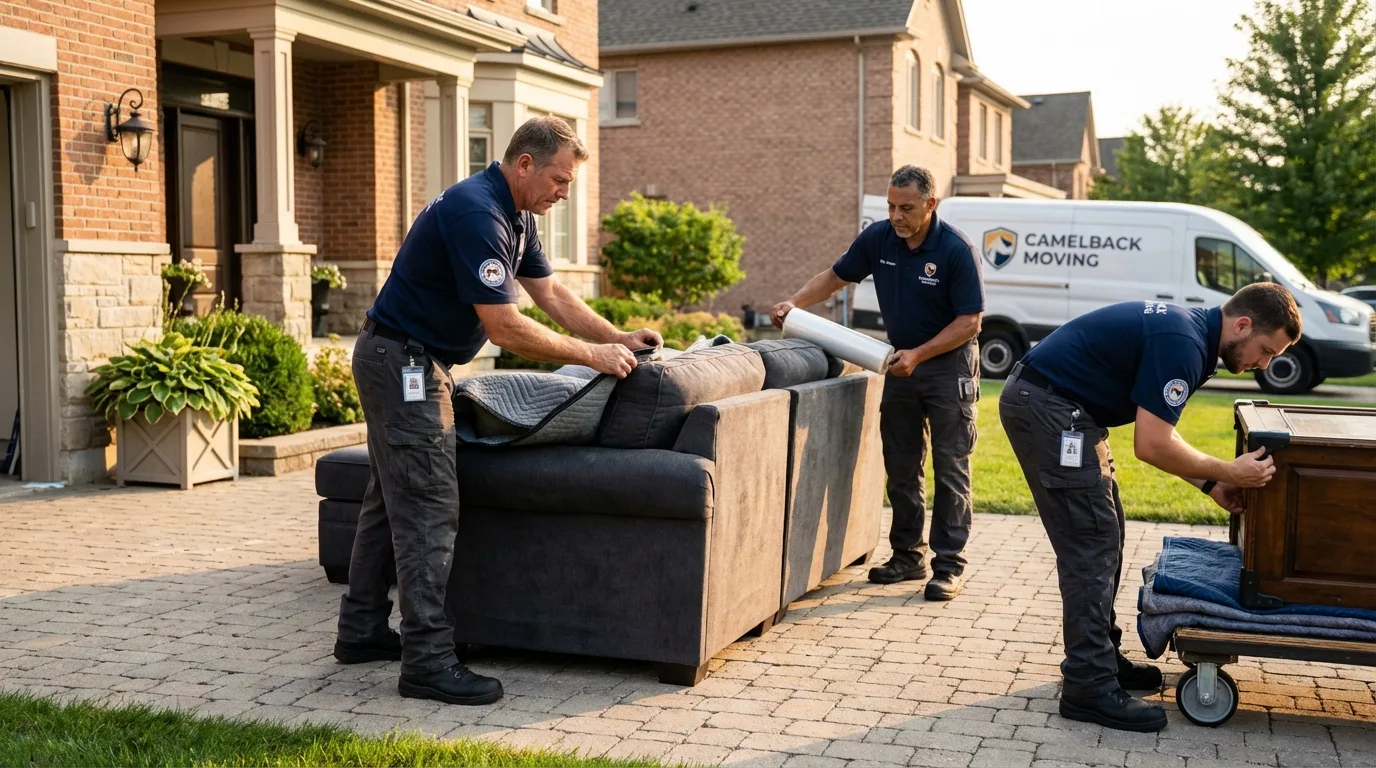 Large estate moving crew wrapping furniture in Wenonah, NJ
