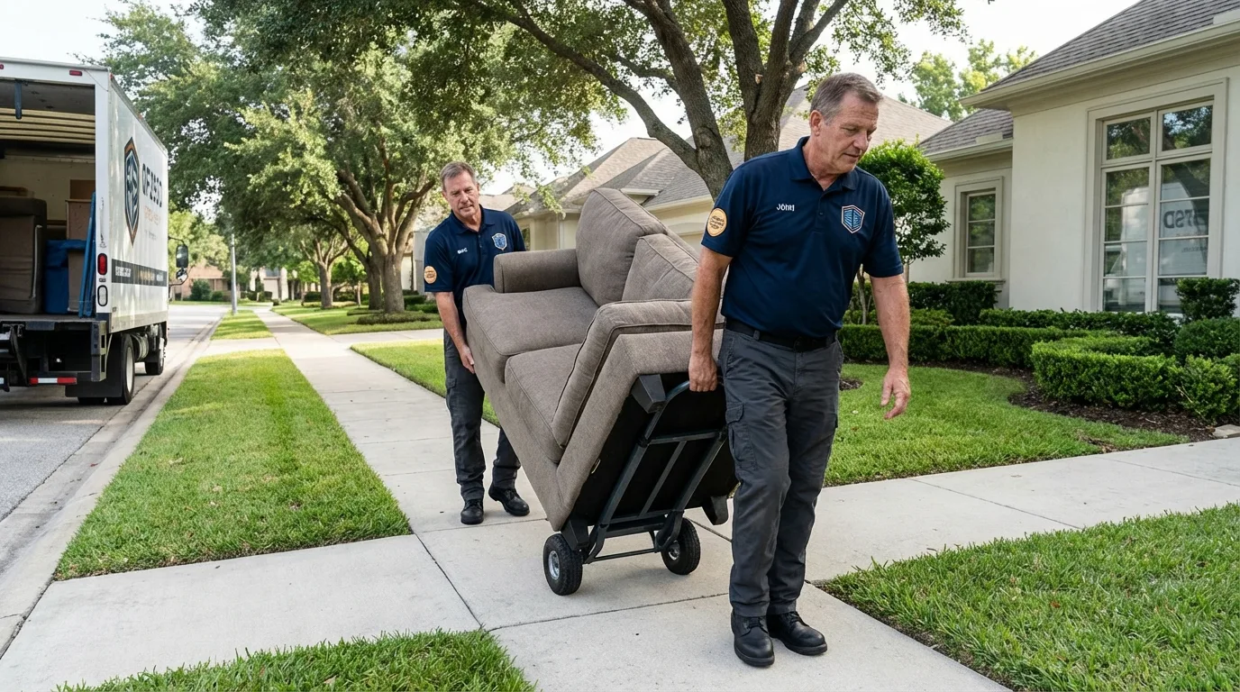 Local residential moving crew loading furniture in Wenonah, NJ