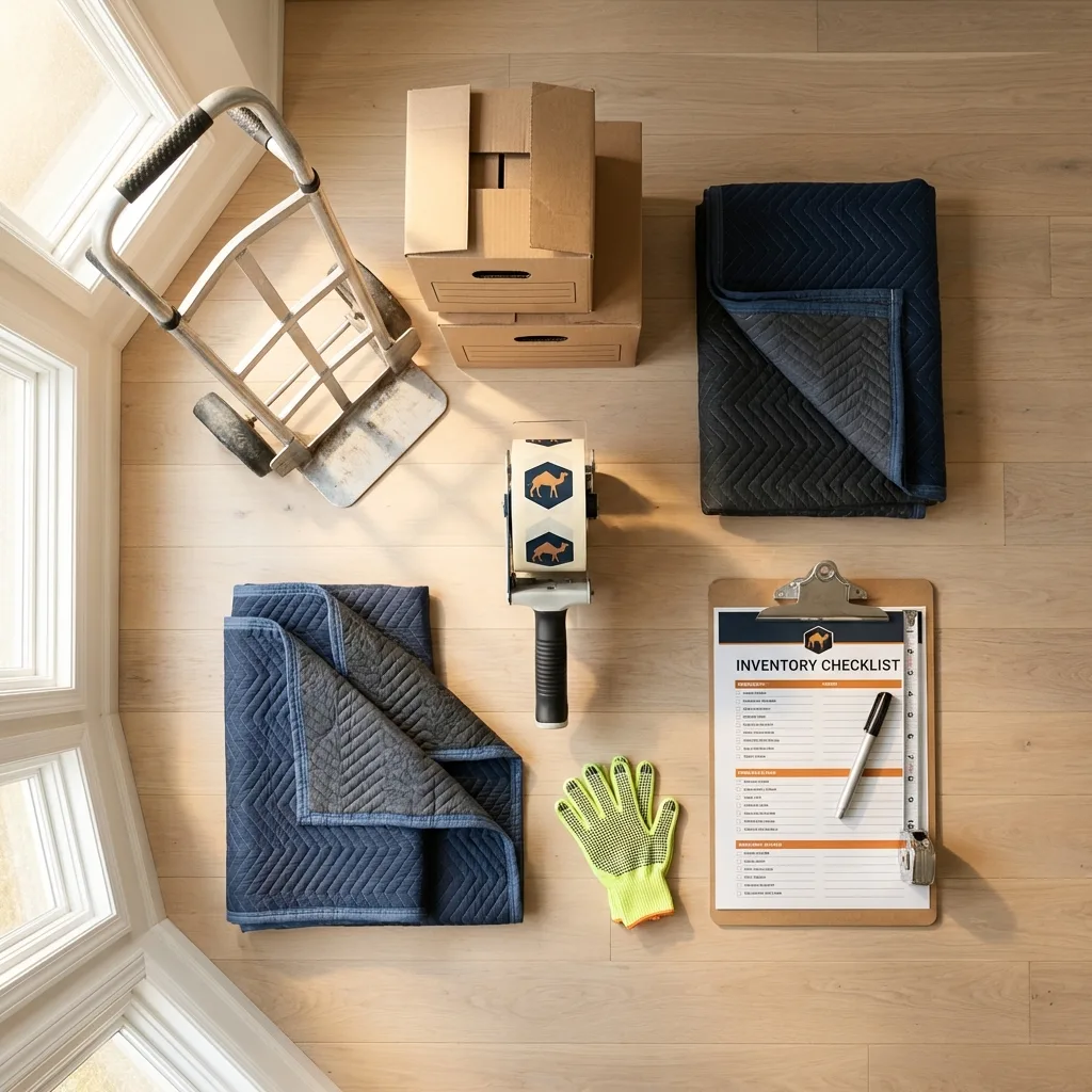 Professional moving supplies and packing materials layout for Wenonah residential relocations