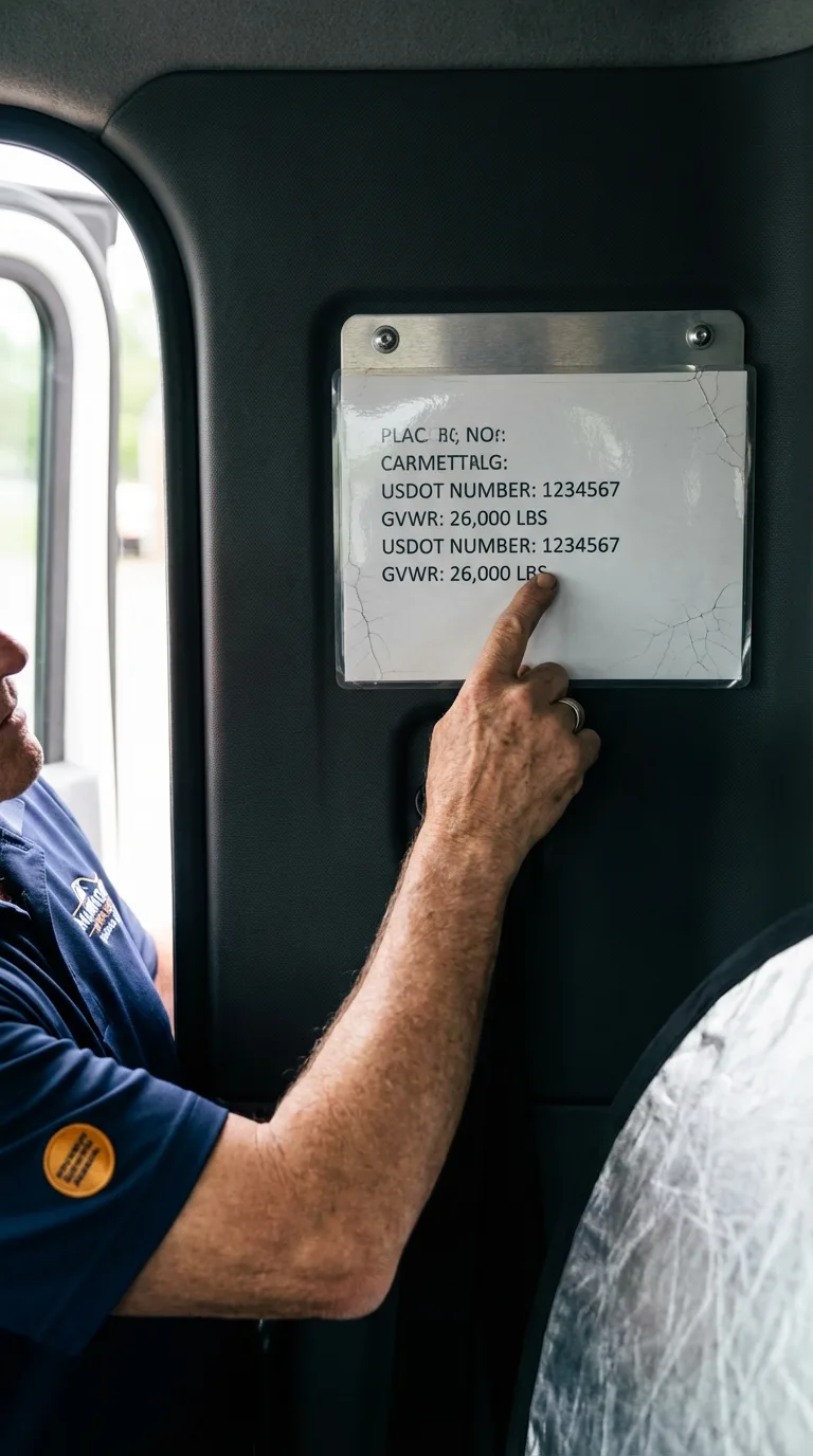 USDOT licensing placard verification in Wenonah